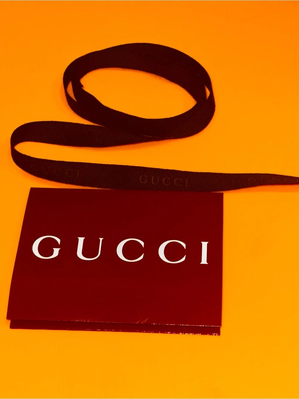 Gucci Black Ribbon 65 Long and Maroon Receipt Card Holder Authentic